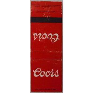 Vintage 1983 Matchbook Cover Adolph Coors Company Golden Colorado CO Red w/ Logo
